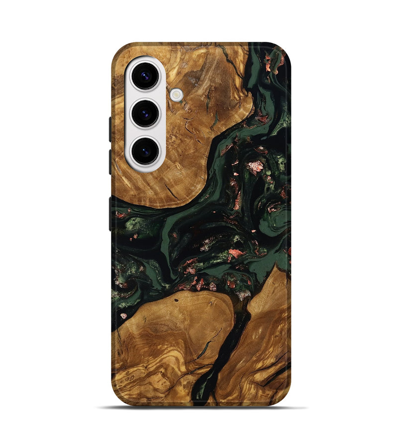 Galaxy S25 Wood Live Edge Phone Case - Hester (Ancient Olive, 818770)