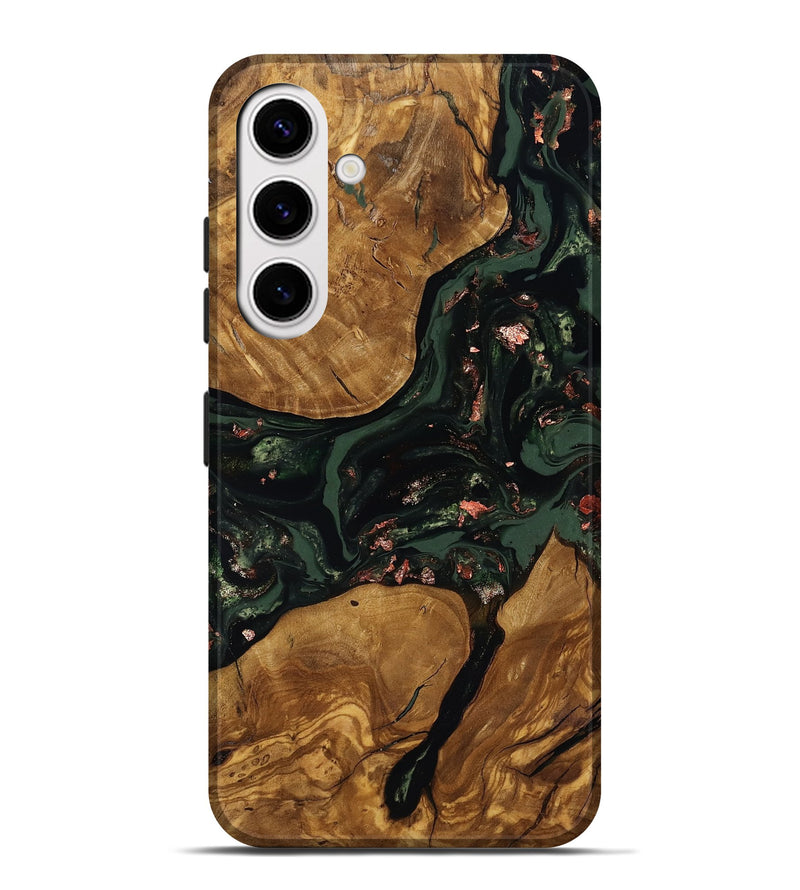 Galaxy S25 Plus Wood Live Edge Phone Case - Hester (Ancient Olive, 818770)