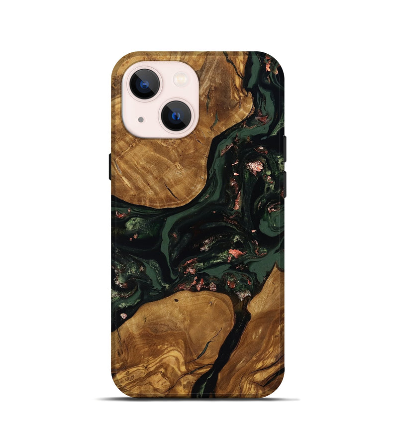 iPhone 13 mini Wood Live Edge Phone Case - Hester (Ancient Olive, 818770)
