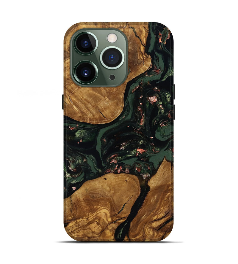 iPhone 13 Pro Wood Live Edge Phone Case - Hester (Ancient Olive, 818770)