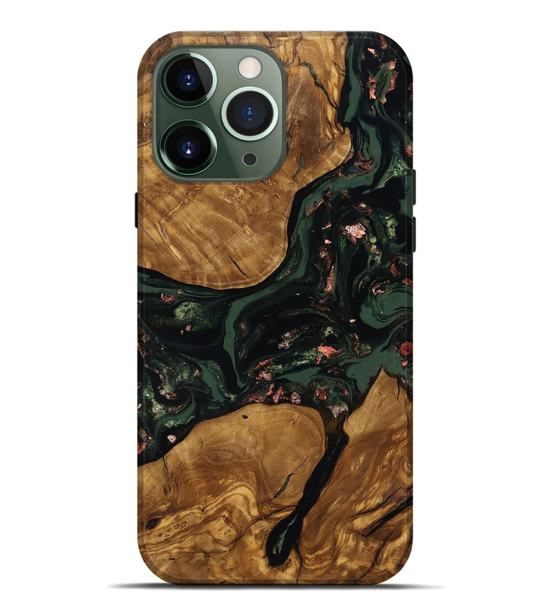 iPhone 13 Pro Max Wood Live Edge Phone Case - Hester (Ancient Olive, 818770)