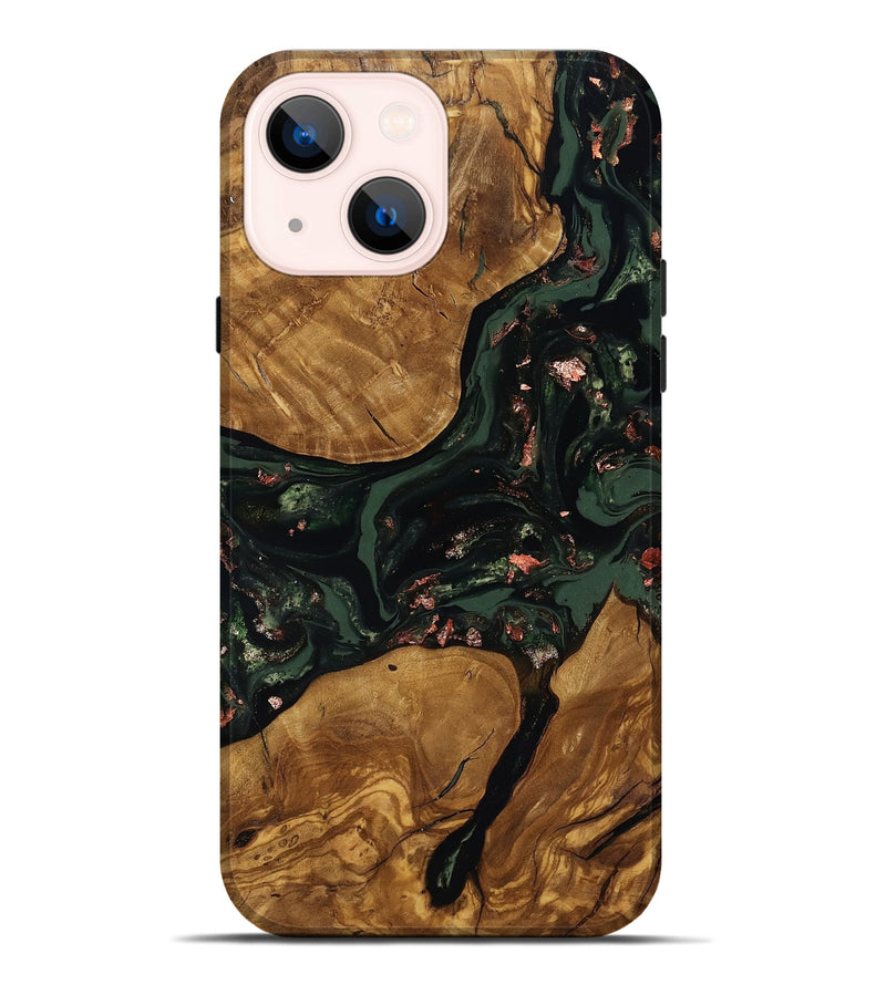iPhone 14 Plus Wood Live Edge Phone Case - Hester (Ancient Olive, 818770)