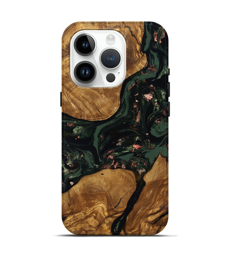 iPhone 15 Pro Wood Live Edge Phone Case - Hester (Ancient Olive, 818770)