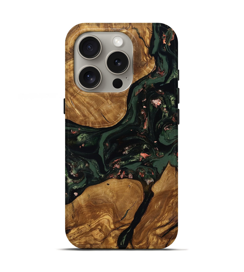 iPhone 16 Pro Wood Live Edge Phone Case - Hester (Ancient Olive, 818770)