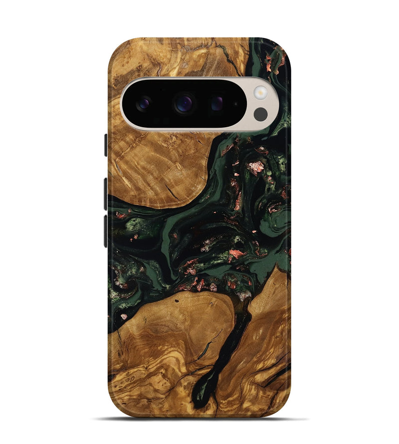 Pixel 10 Pro Wood Live Edge Phone Case - Hester (Ancient Olive, 818770)