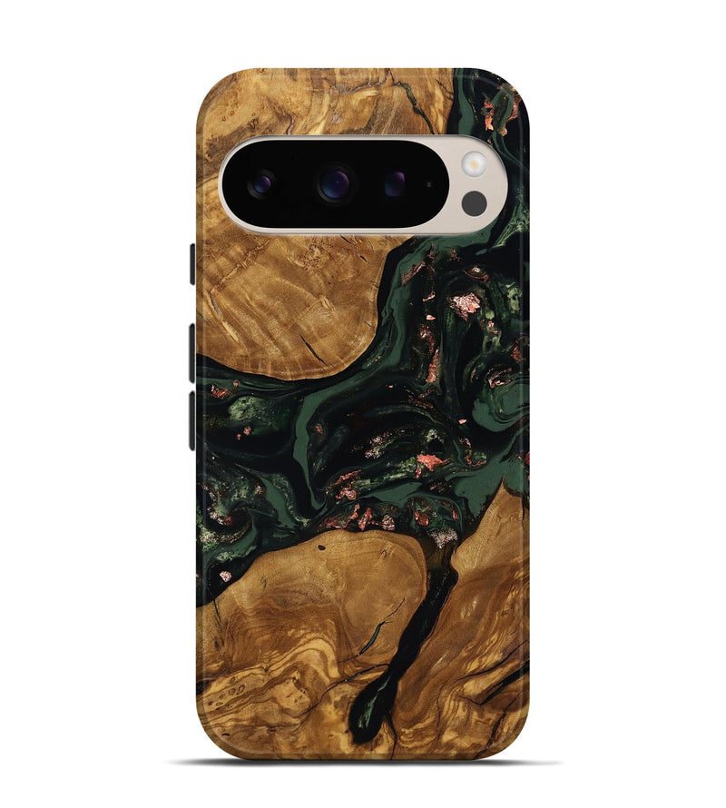 Pixel 9 Wood Live Edge Phone Case - Hester (Ancient Olive, 818770)