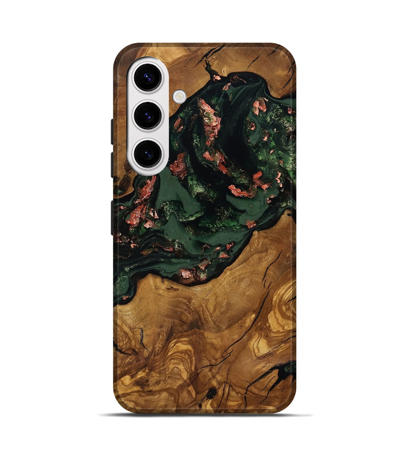 Galaxy S25 Wood Live Edge Phone Case - Kahlani (Ancient Olive, 818772)