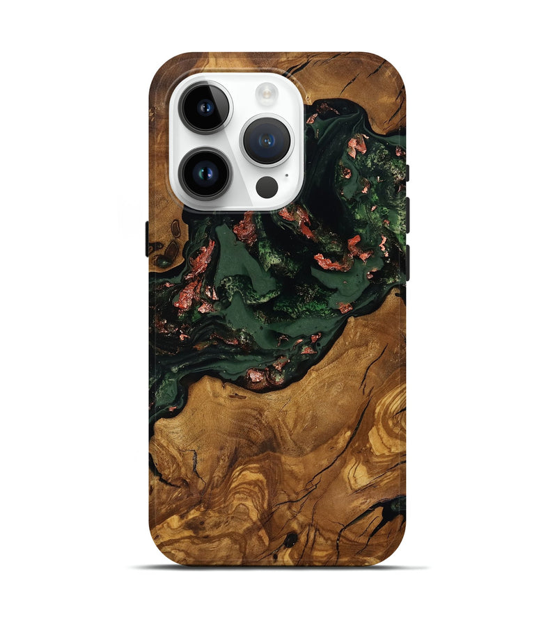 iPhone 15 Pro Wood Live Edge Phone Case - Kahlani (Ancient Olive, 818772)