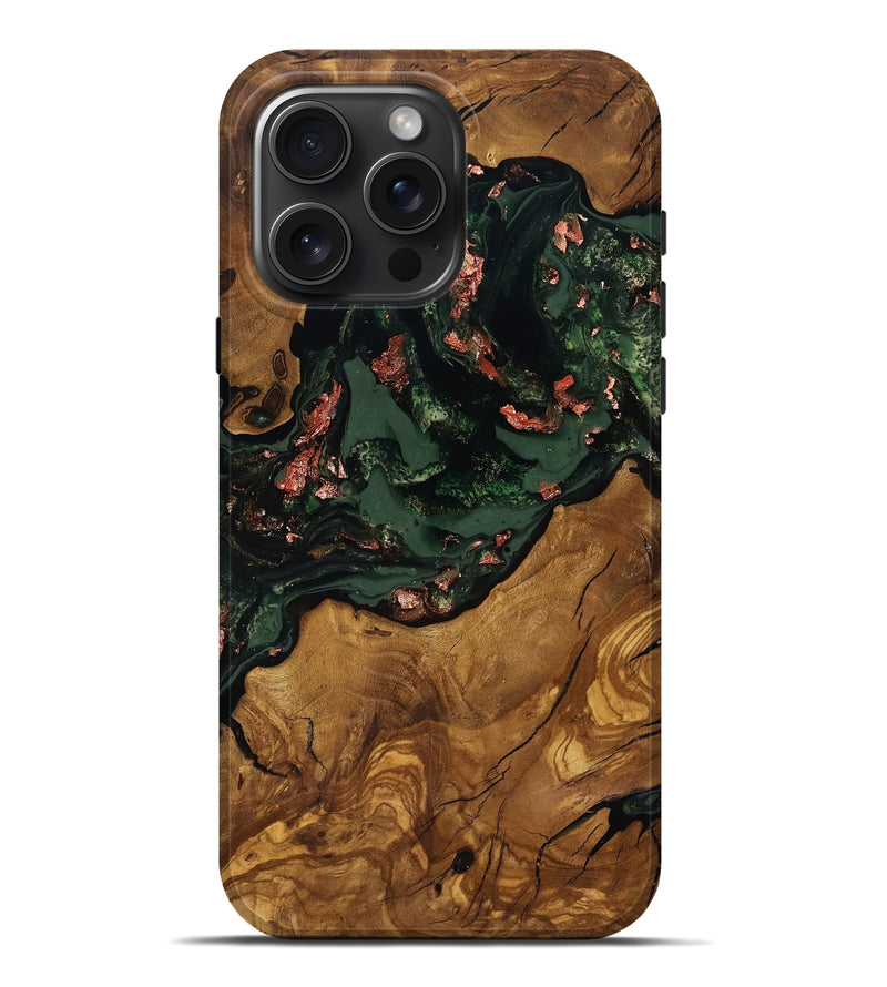 iPhone 16 Pro Max Wood Live Edge Phone Case - Kahlani (Ancient Olive, 818772)