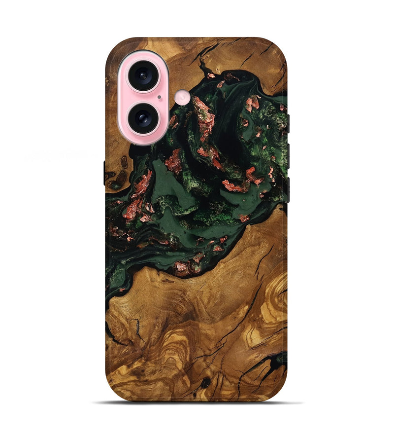 iPhone 17 Wood Live Edge Phone Case - Kahlani (Ancient Olive, 818772)