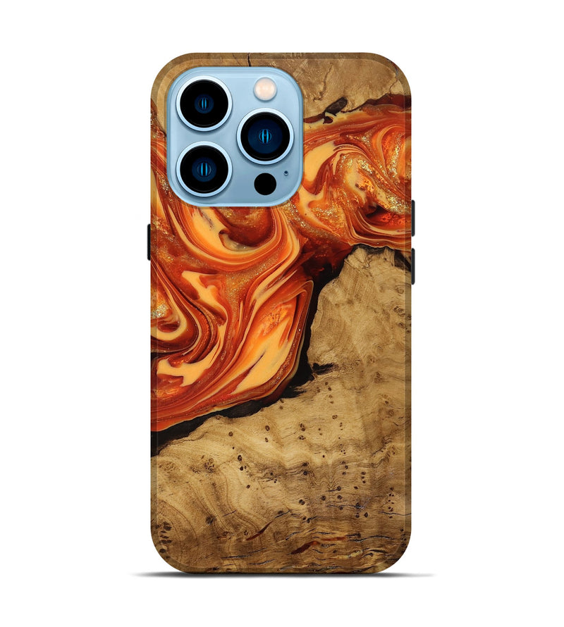 iPhone 14 Pro Wood Live Edge Phone Case - Atreus (Ancient Olive, 818773)