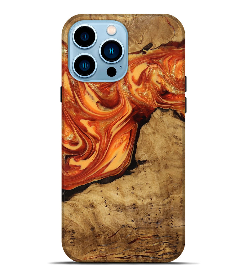 iPhone 14 Pro Max Wood Live Edge Phone Case - Atreus (Ancient Olive, 818773)