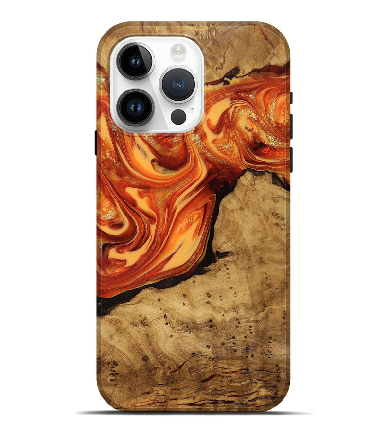 iPhone 15 Pro Max Wood Live Edge Phone Case - Atreus (Ancient Olive, 818773)