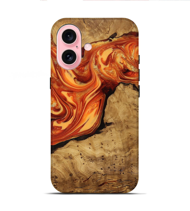 iPhone 16 Wood Live Edge Phone Case - Atreus (Ancient Olive, 818773)