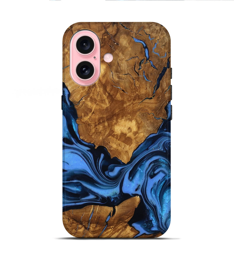 iPhone 16 Wood Live Edge Phone Case - Sunny (Ancient Olive, 818774)