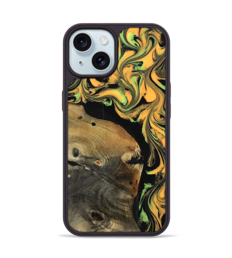 iPhone 15 Wood Phone Case - Chaya (Neon, 818776)