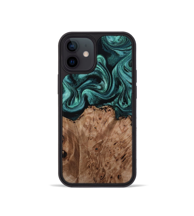 iPhone 12 mini Wood Phone Case - Collin (Green, 818781)