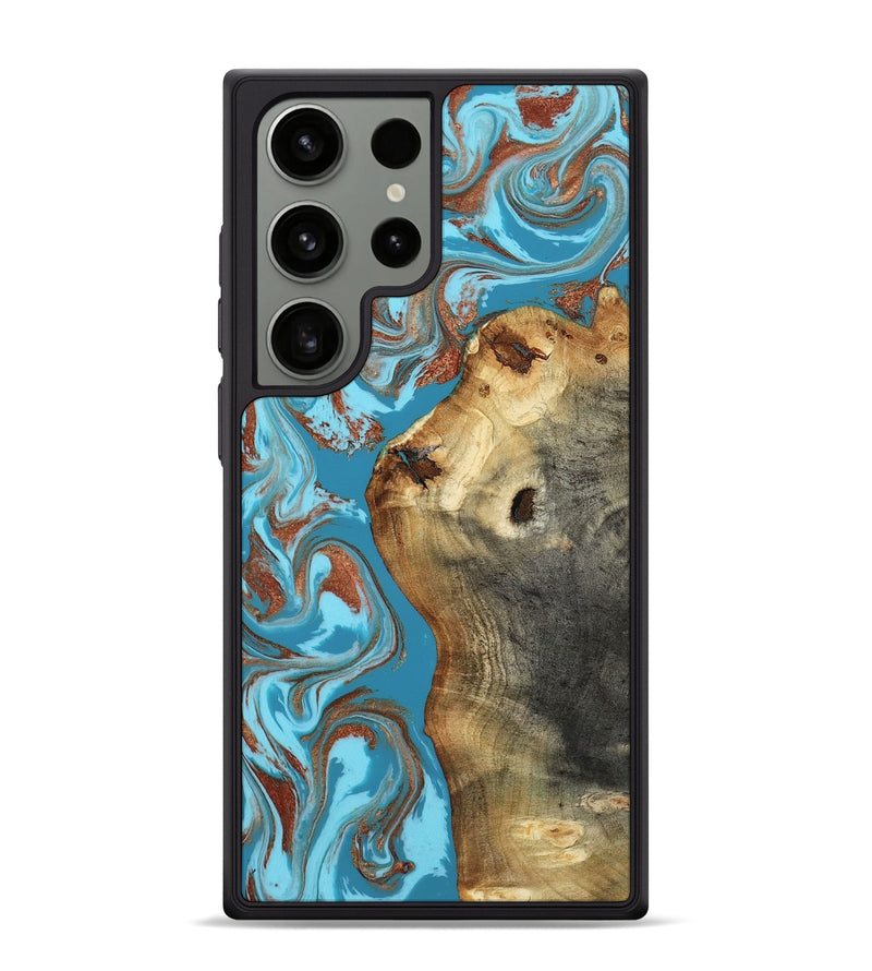 Galaxy S24 Ultra Wood Phone Case - Kevin (Teal & Gold, 818783)