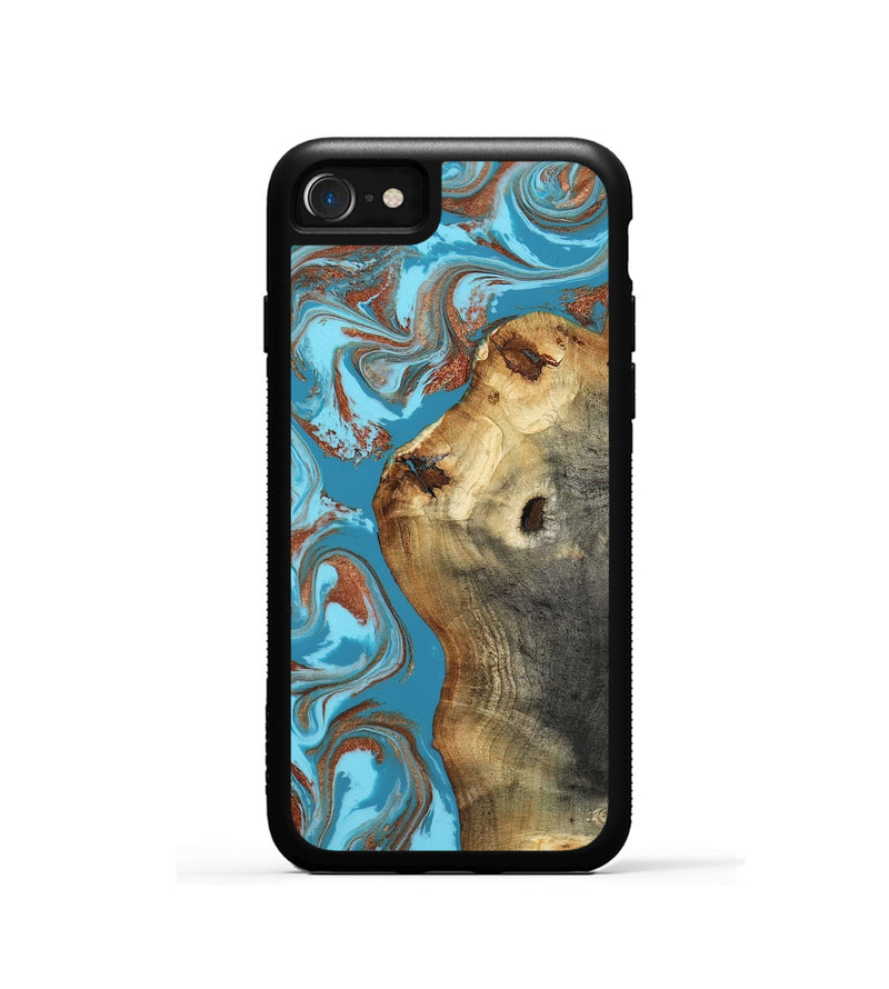 iPhone SE Wood Phone Case - Kevin (Teal & Gold, 818783)