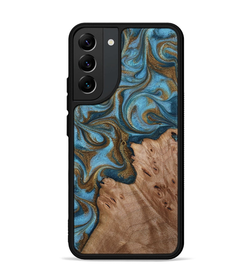 Galaxy S22 Plus Wood Phone Case - Jace (Teal & Gold, 818784)