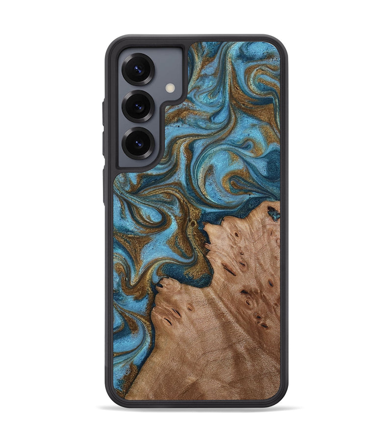 Galaxy S25 Plus Wood Phone Case - Jace (Teal & Gold, 818784)