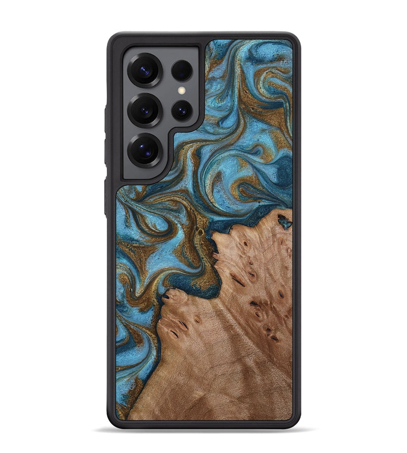 Galaxy S25 Ultra Wood Phone Case - Jace (Teal & Gold, 818784)