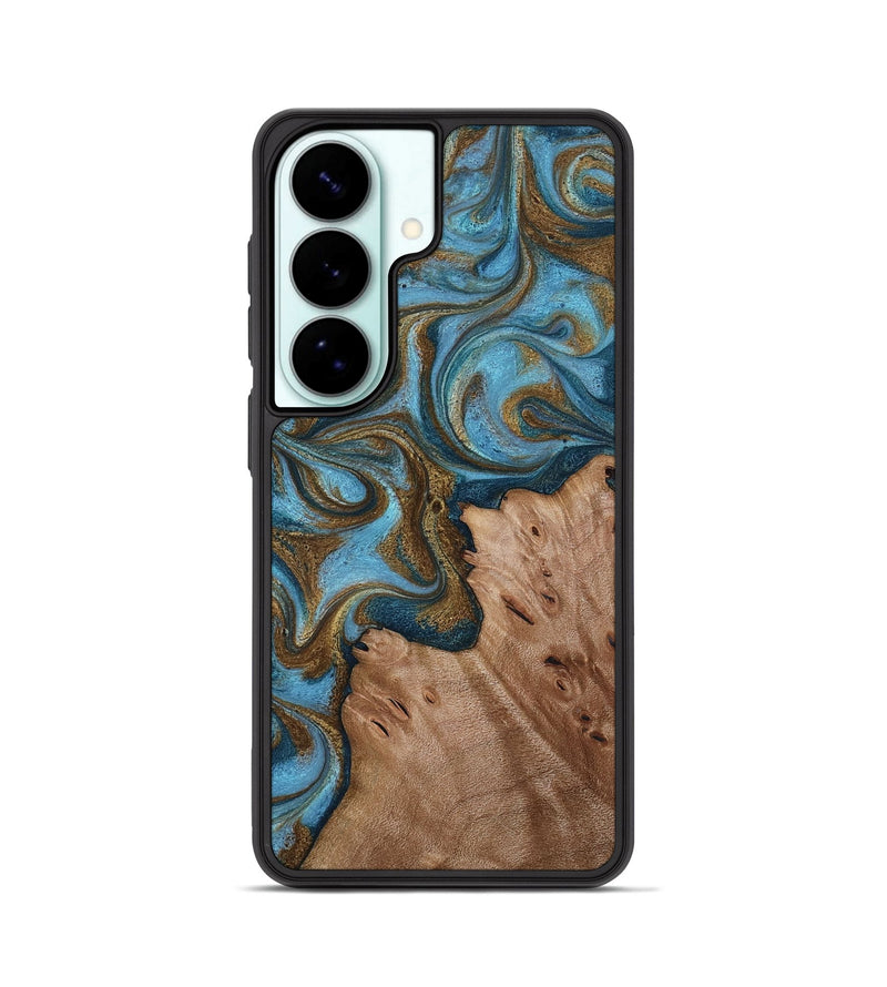 Galaxy S26 Wood Phone Case - Jace (Teal & Gold, 818784)