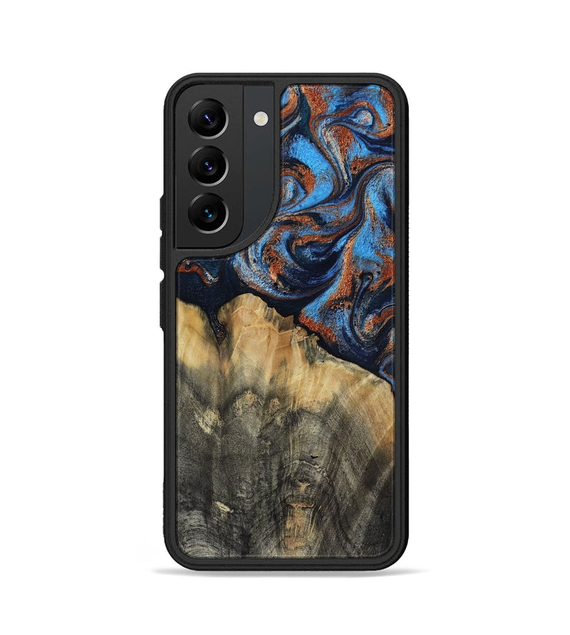 Galaxy S22 Wood Phone Case - Waldo (Teal & Gold, 818785)