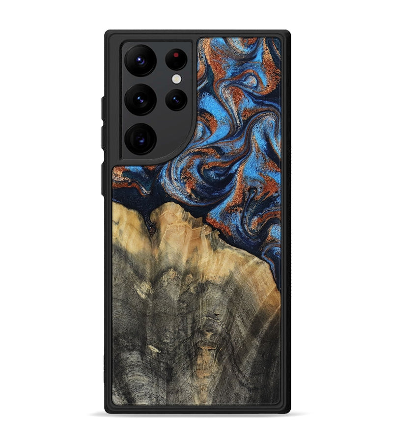 Galaxy S22 Ultra Wood Phone Case - Waldo (Teal & Gold, 818785)