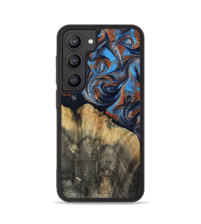 Galaxy S23 Wood Phone Case - Waldo (Teal & Gold, 818785)