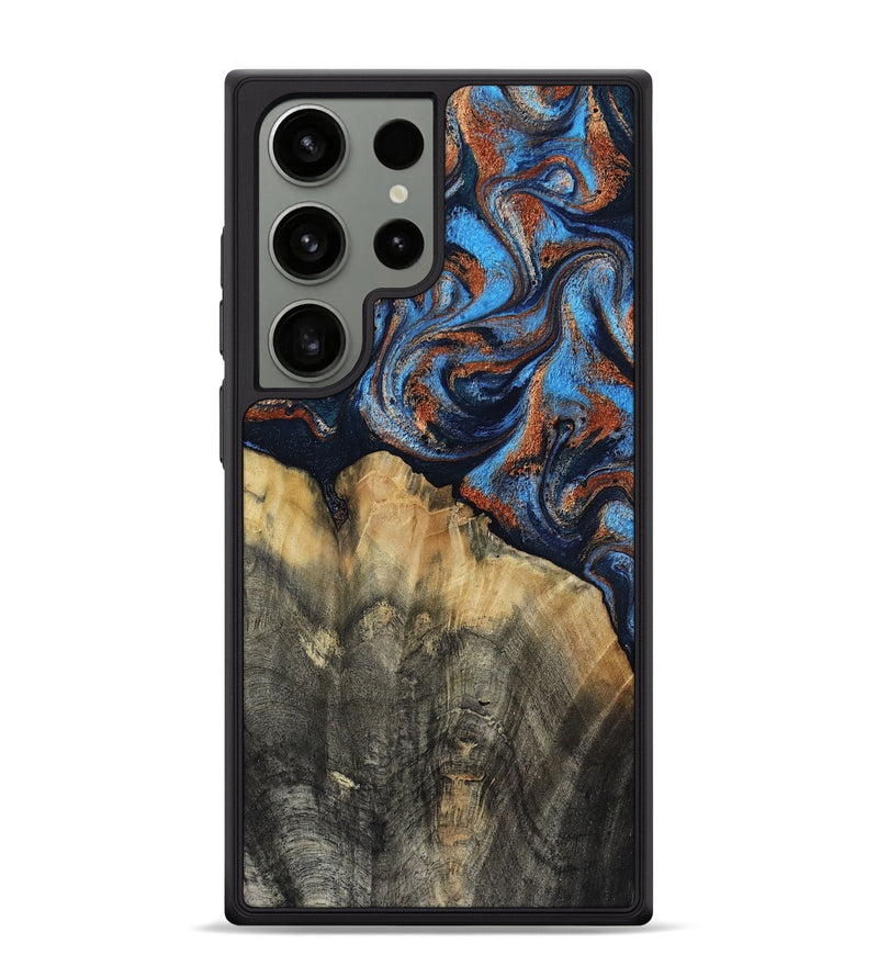 Galaxy S24 Ultra Wood Phone Case - Waldo (Teal & Gold, 818785)