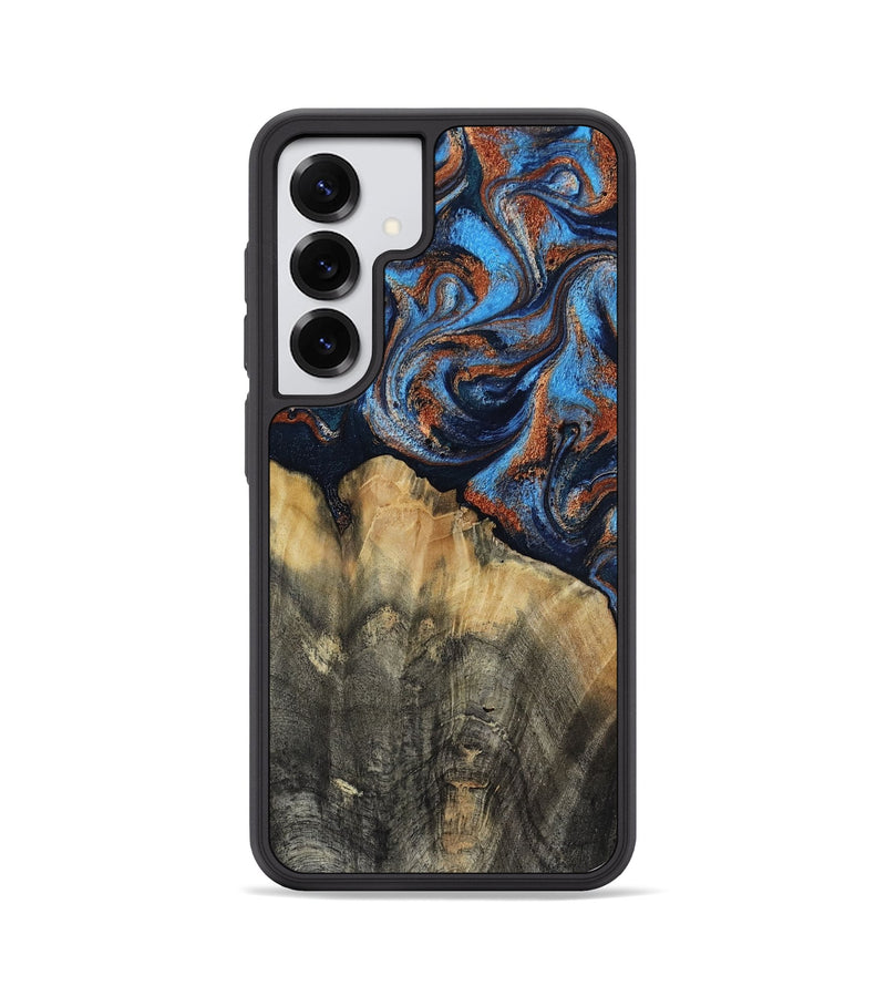 Galaxy S25 Wood Phone Case - Waldo (Teal & Gold, 818785)