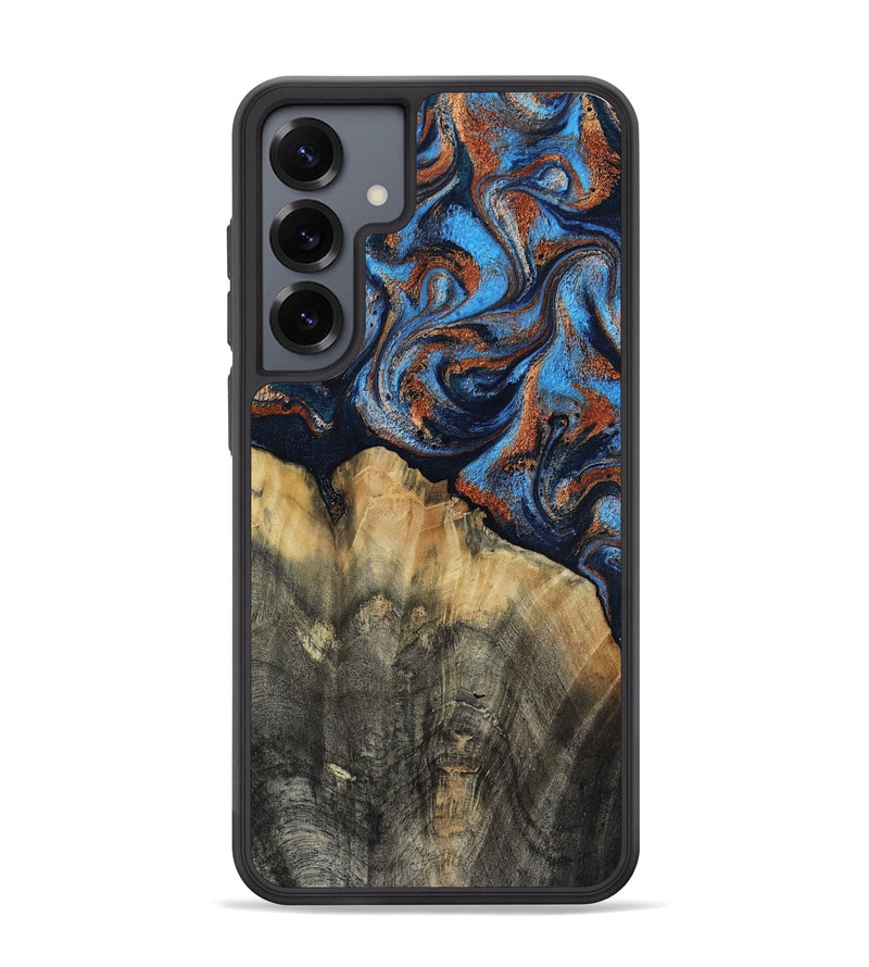 Galaxy S25 Plus Wood Phone Case - Waldo (Teal & Gold, 818785)