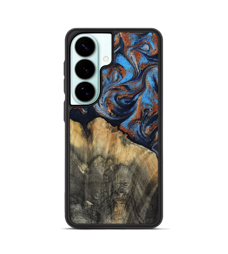 Galaxy S26 Wood Phone Case - Waldo (Teal & Gold, 818785)