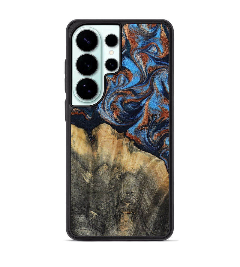 Galaxy S26 Ultra Wood Phone Case - Waldo (Teal & Gold, 818785)