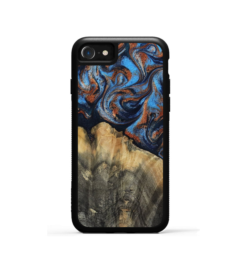 iPhone SE Wood Phone Case - Waldo (Teal & Gold, 818785)