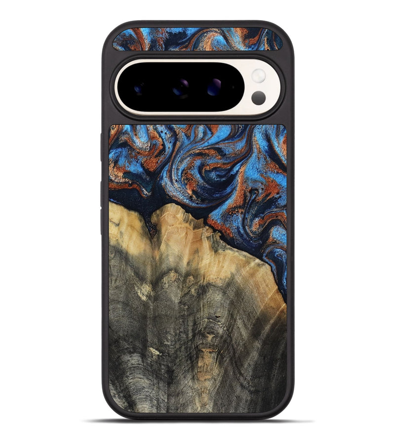Pixel 9 Pro XL Wood Phone Case - Waldo (Teal & Gold, 818785)