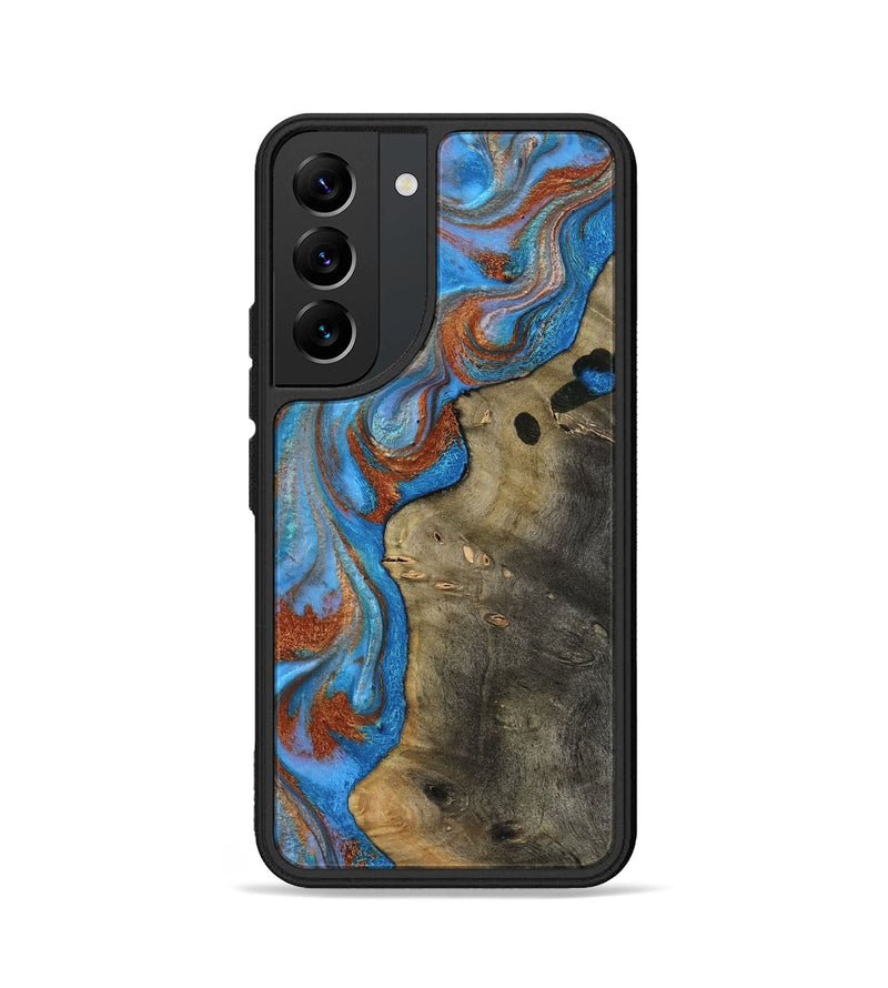 Galaxy S22 Wood Phone Case - Carl (Teal & Gold, 818786)