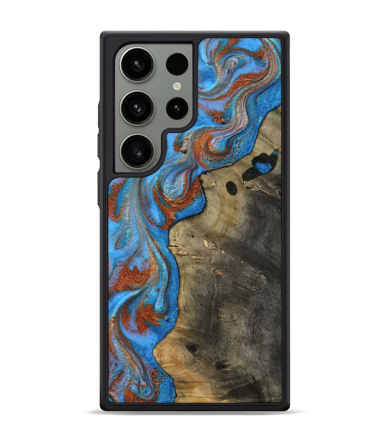 Galaxy S24 Ultra Wood Phone Case - Carl (Teal & Gold, 818786)
