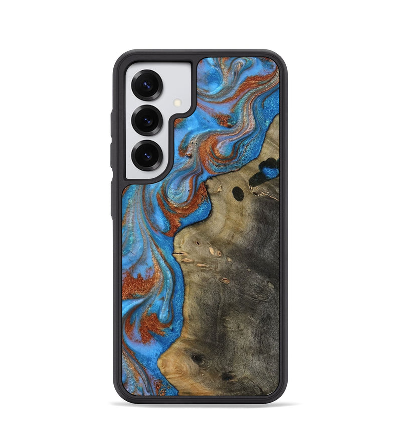 Galaxy S25 Wood Phone Case - Carl (Teal & Gold, 818786)