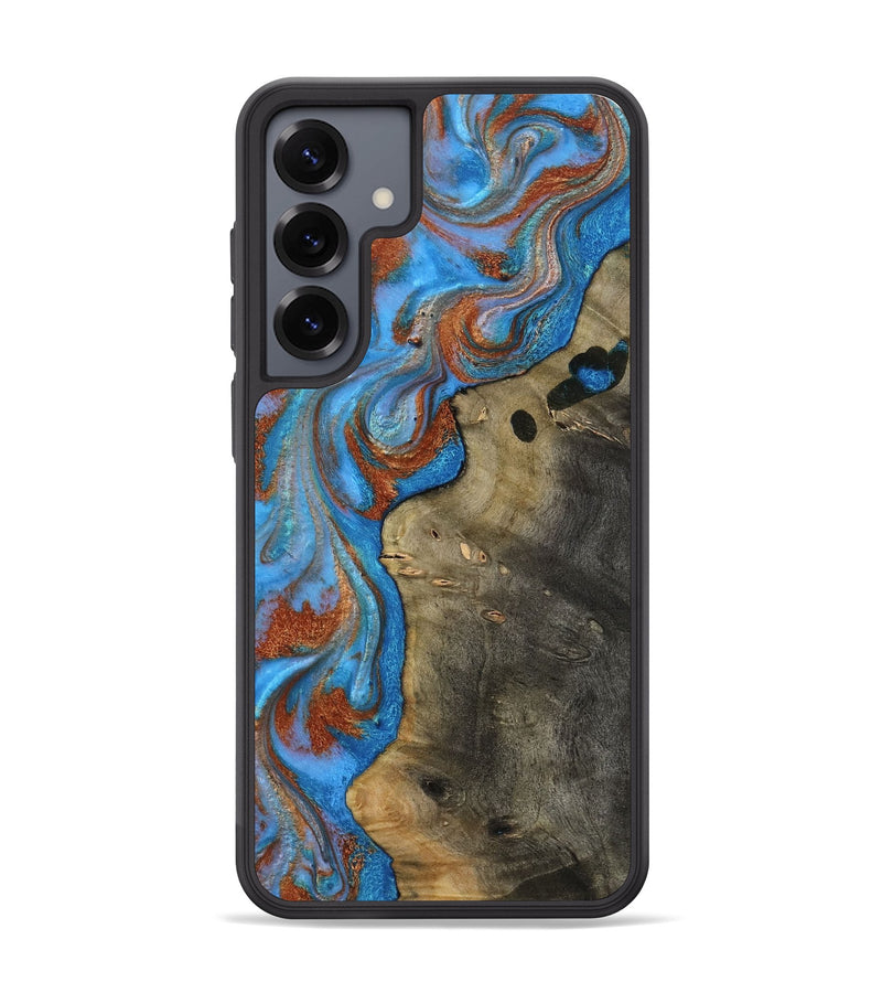 Galaxy S25 Plus Wood Phone Case - Carl (Teal & Gold, 818786)