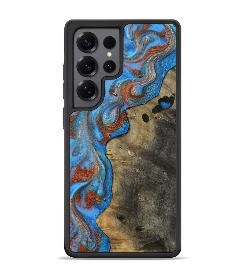 Galaxy S25 Ultra Wood Phone Case - Carl (Teal & Gold, 818786)