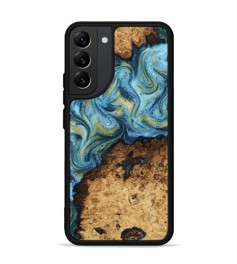 Galaxy S22 Plus Wood Phone Case - Dudley (Teal & Gold, 818787)