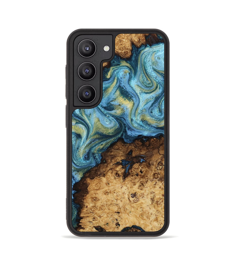 Galaxy S23 Wood Phone Case - Dudley (Teal & Gold, 818787)