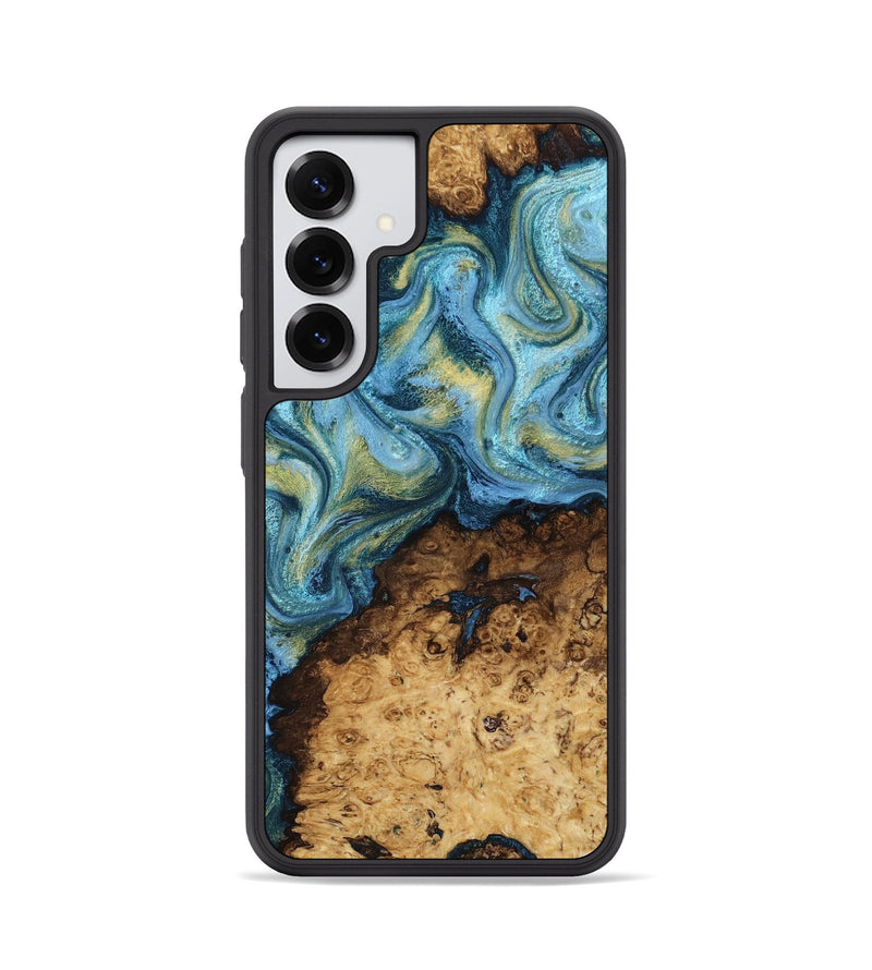 Galaxy S25 Wood Phone Case - Dudley (Teal & Gold, 818787)