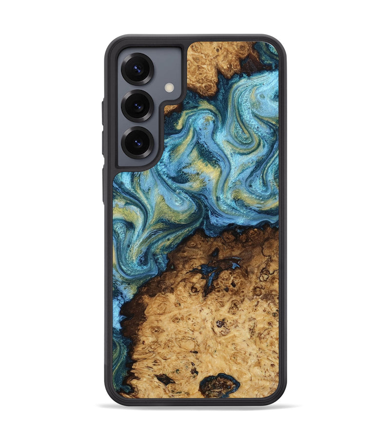 Galaxy S25 Plus Wood Phone Case - Dudley (Teal & Gold, 818787)