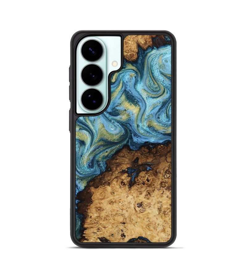 Galaxy S26 Wood Phone Case - Dudley (Teal & Gold, 818787)