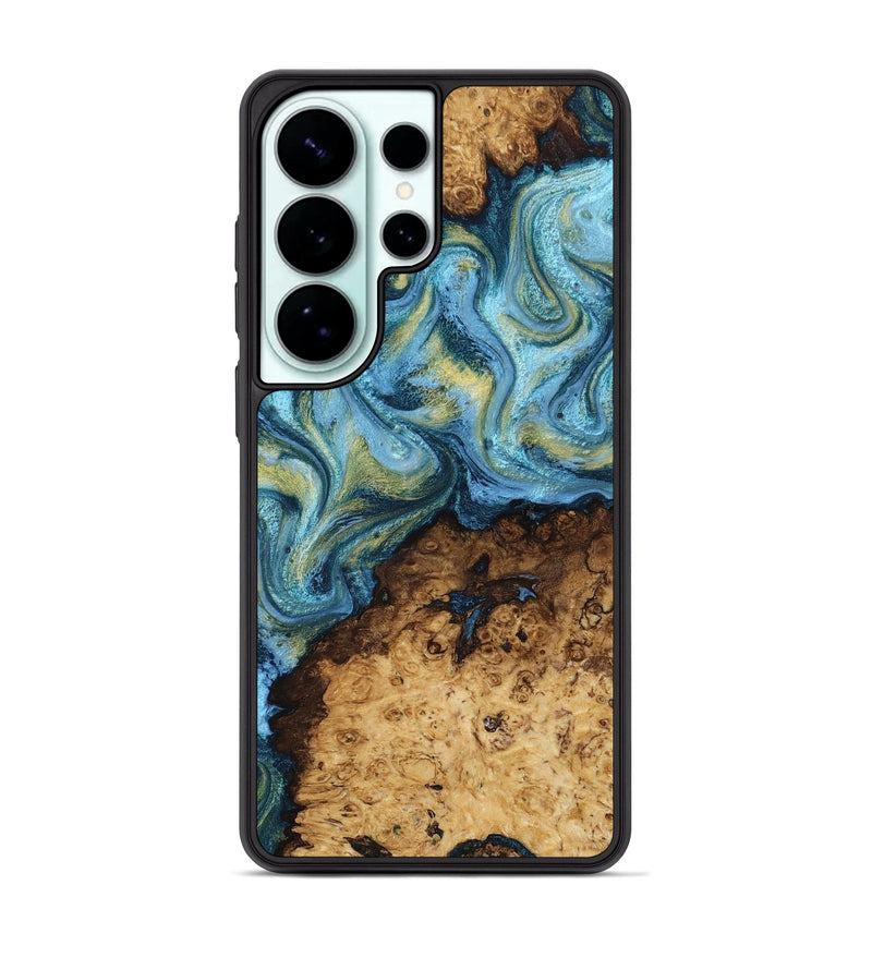 Galaxy S26 Ultra Wood Phone Case - Dudley (Teal & Gold, 818787)