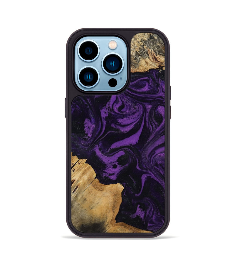 iPhone 14 Pro Wood Phone Case - Yael (Purple, 818788)