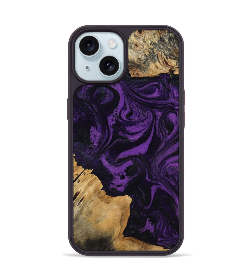 iPhone 15 Wood Phone Case - Yael (Purple, 818788)